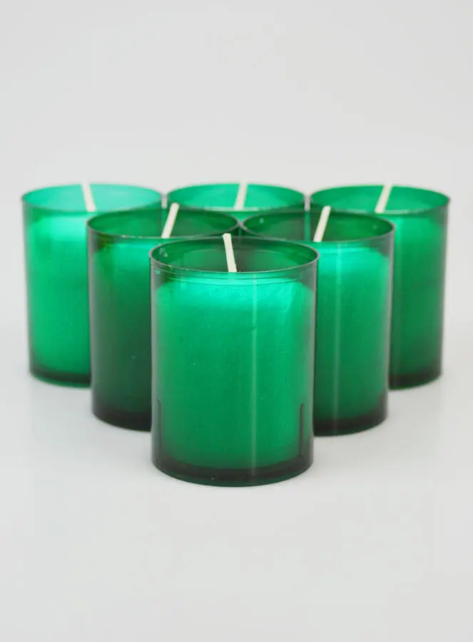 6 Votiefkaarsen - Offerkaarsen Groen - 20 uur (pic 1)