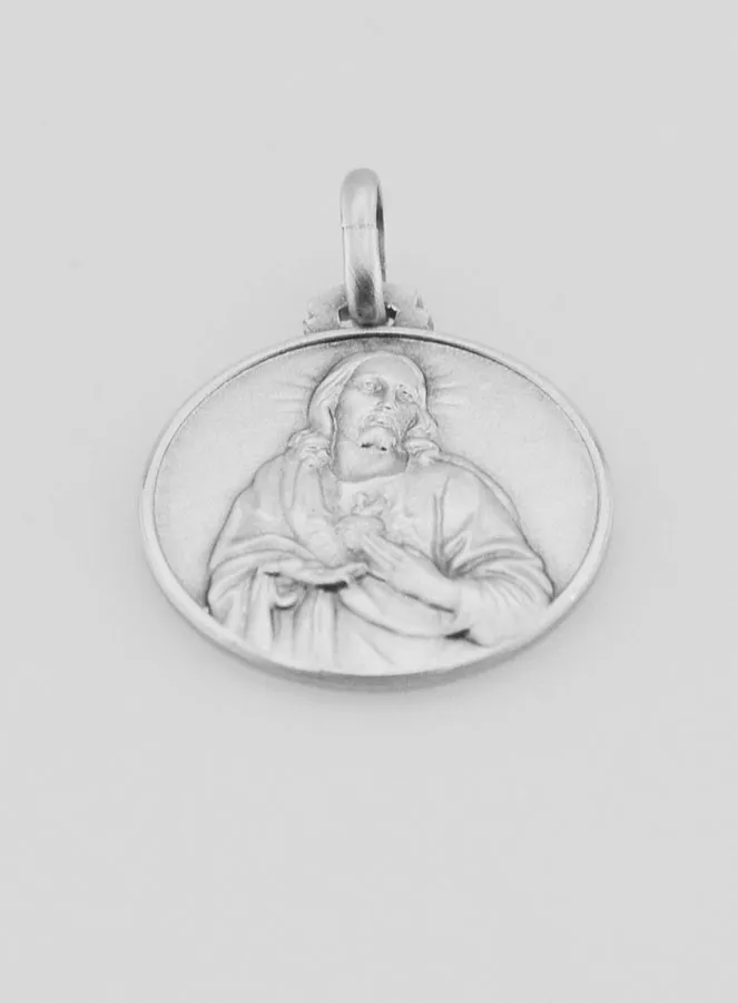 Hanger Heilig Hart van Jezus Massief Zilver - 18mm (pic 2)