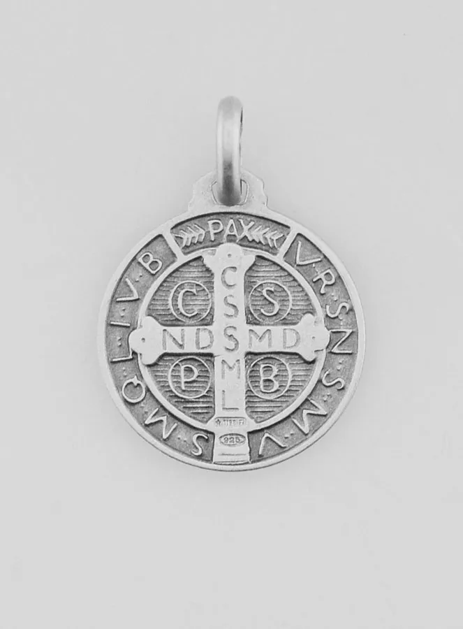 Hanger Benedictus Medaille 925 Zilver - 16mm (pic 4)