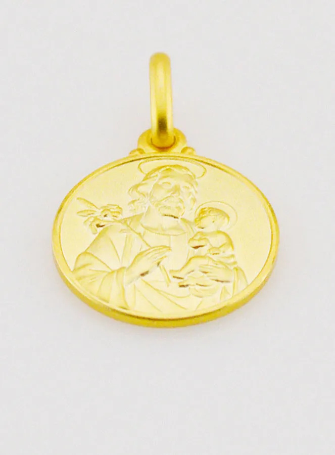 Medaille Heilige Jozef Verguld - 14mm (pic 2)