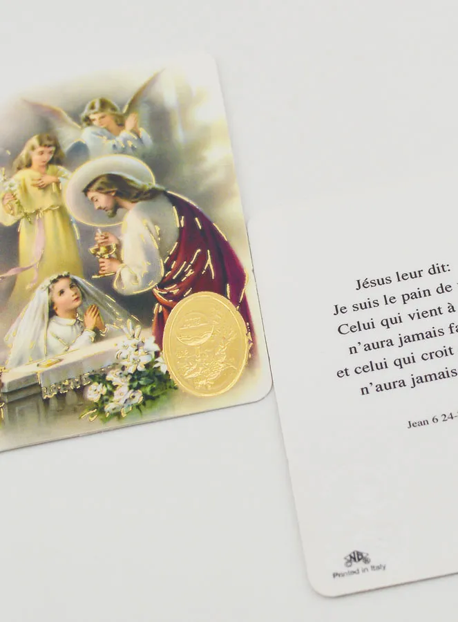 Gebedskaart met Medaille Eerste Communie Meisje (pic 3)