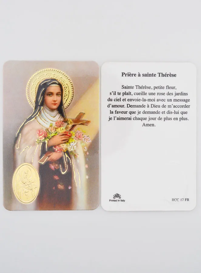 Gebedskaart met Medaille Heilige Theresia (Thérése) (pic 3)