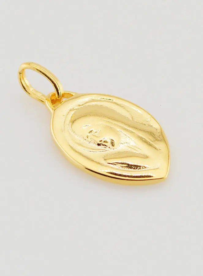 Medaille Maagd Maria Biddend Verguld - 18mm (pic 2)