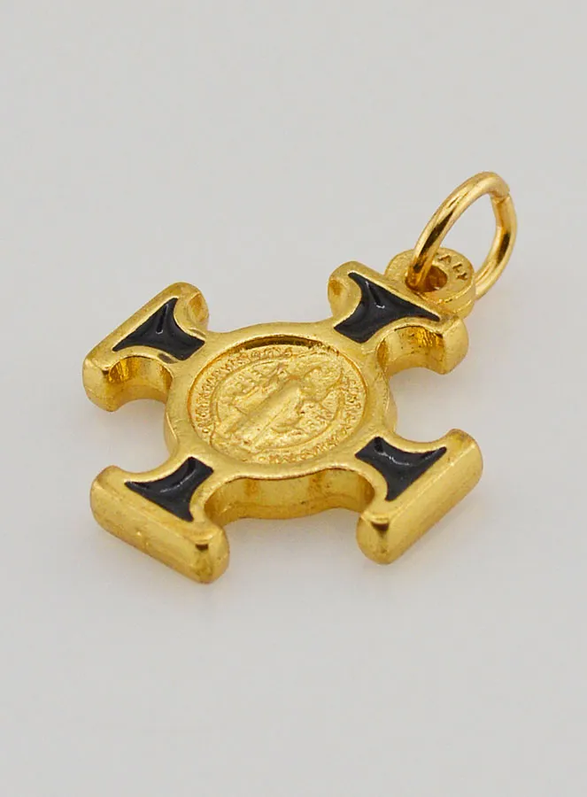 Kruis Benedictus Metaal - Zwart - 2cm (pic 4)