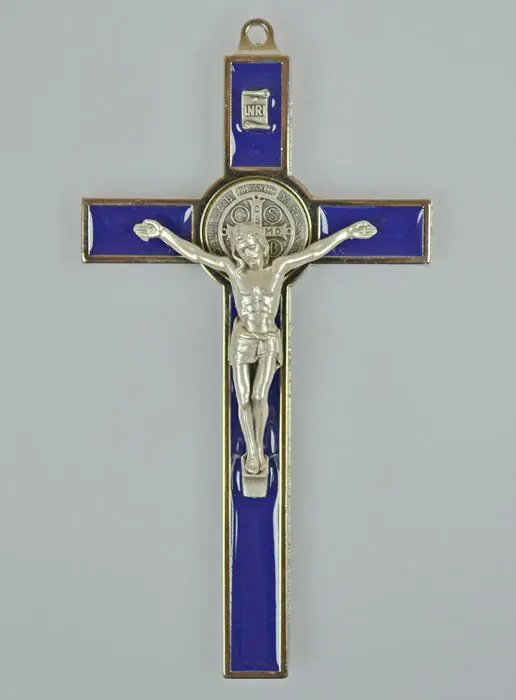 Kruisbeeld Kruis Heilige Benedictus - Metaal Blauw (pic 2)
