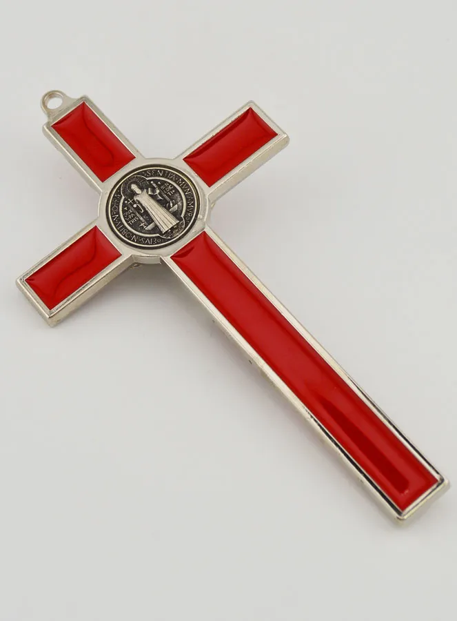 Kruisbeeld Kruis Benedictus - Metaal Rood (pic 4)