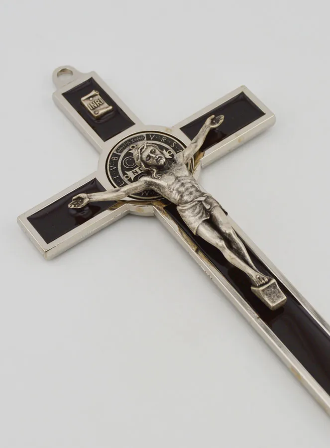 Kruisbeeld St. Benedictus Kruis 20cm - Metaal Bruin (pic 3)