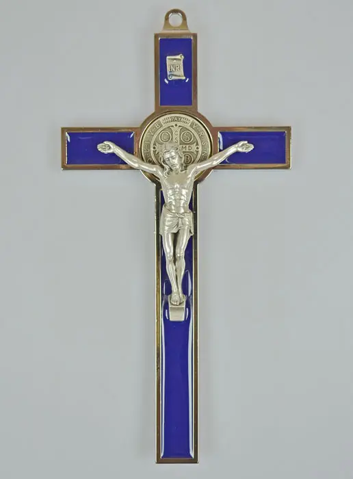 Benedictus Kruis 20cm - Blauw Metaal (pic 2)