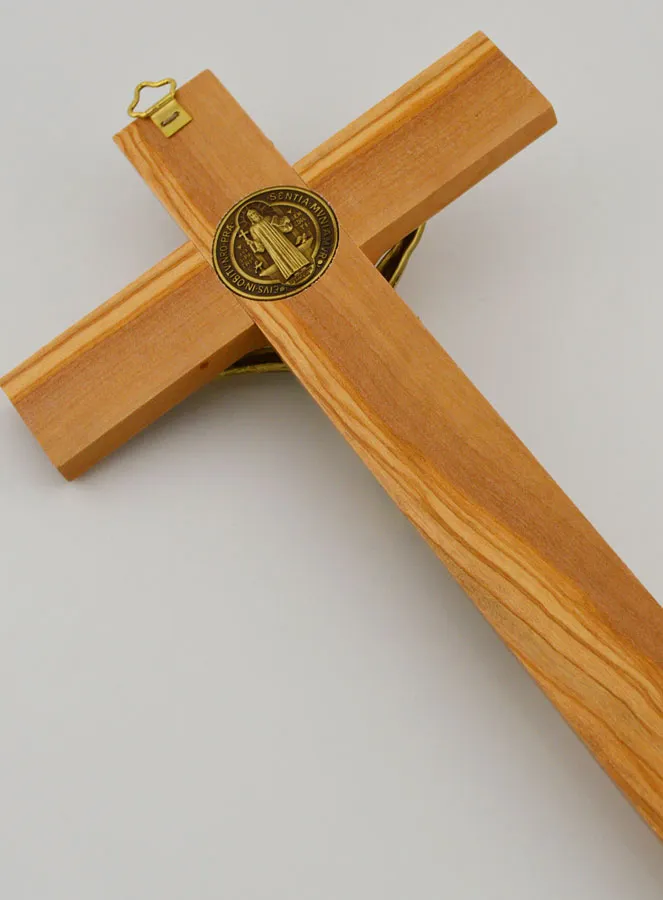 Kruisbeeld Kruis Heilige Benedictus van Olijfhout - 25 cm (pic 4)