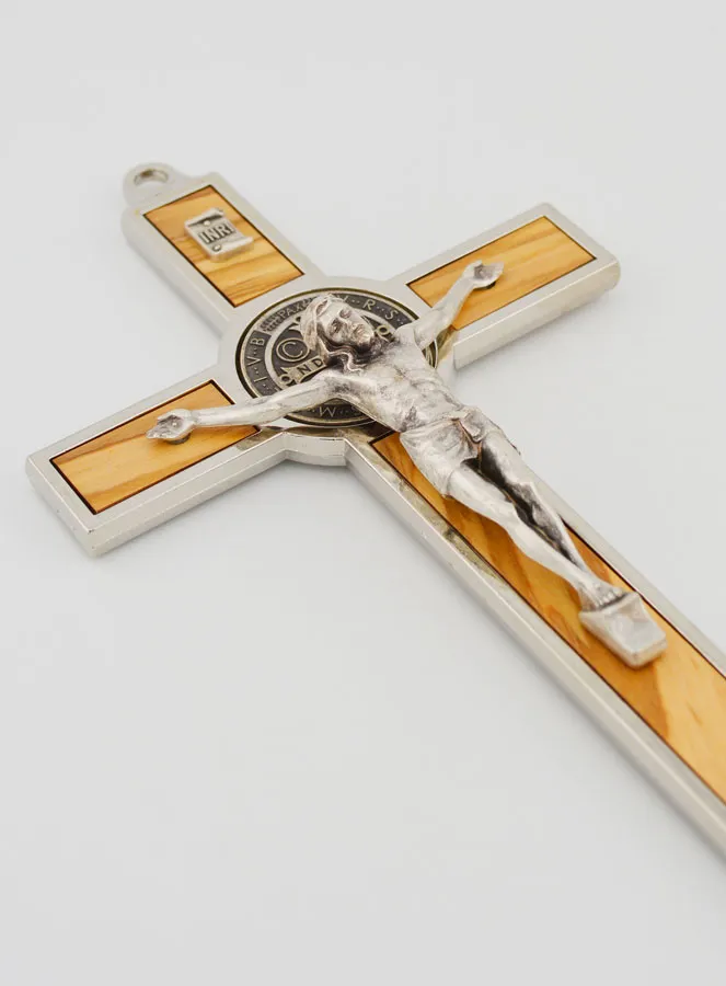 Kruisbeeld Kruis Benedictus van Olijfhout - 21 cm (pic 3)