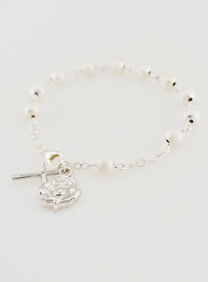 Tientje Rozenkrans Armband Zilver Kralen - 19cm (pic 4)