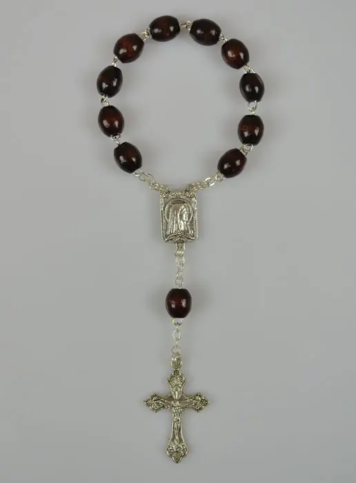 Rozenkrans Tientje Hout Donker op Ketting (pic 2)