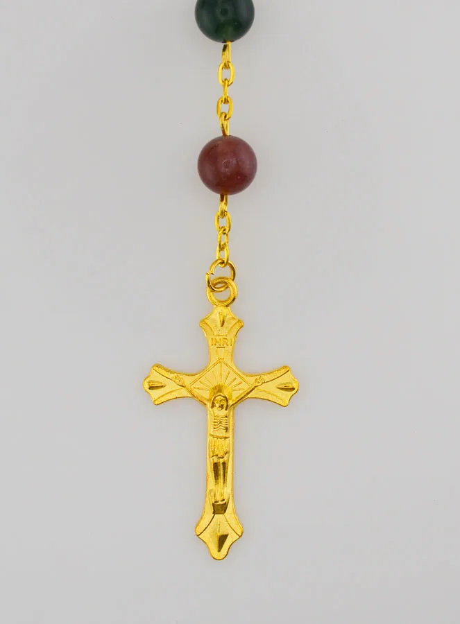 Rozenkrans Agaat Stijl en Goud Ketting (pic 3)