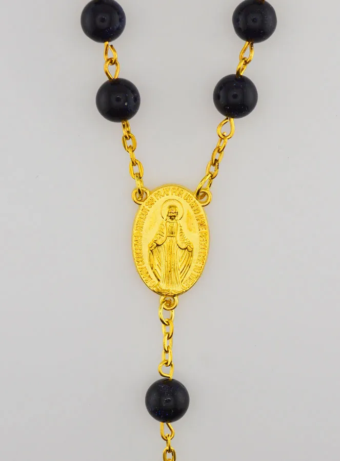 Rozenkrans Sodaliet Stijl Kralen en Vergulde Ketting (pic 4)