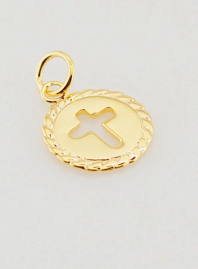 Medaille Kruis Verguld 18 Karaat - 13mm (pic 3)