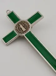 Kruis Heilige Benedictus - Metaal Groen