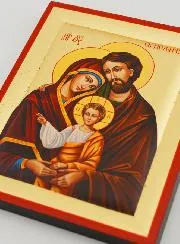 Byzantijnse Ikoon Heilige Familie Handgemaakt - 13 cm