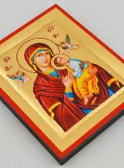 Byzantijnse Icoon Onze-Lieve-Vrouw van Altijddurende Bijstand Handgemaakt 13 cm