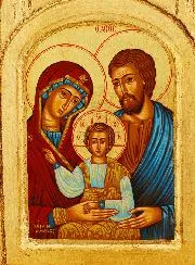 Drieluik Icoon Heilige Familie Blad Goud - 26 cm