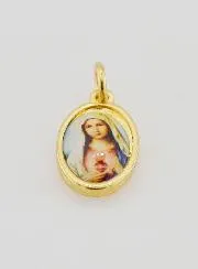 Hanger Maria Heilig Hart Goud kleurig - 15 mm