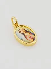 Hanger Maria Heilig Hart Goud kleurig - 15 mm