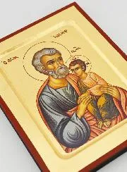 Byzantijnse Icoon Heilige Jozef met het Kind Jezus - 17 cm