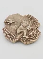 Kruis Zilver Brons Handgemaakt - Het Doopsel - 10cm