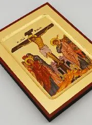 Byzantijnse Icoon De Kruisiging- 17 cm
