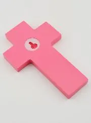 Kruis Hout Kinderen van de Wereld Roze