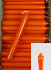 24 Doorgekleurde Kaarsen Kleur Oranje