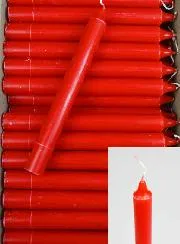24 Doorgekleurde Tafelkaarsen Rood