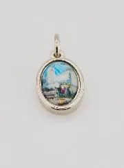 Medaille Onze Lieve Vrouw van Fatima Zilverkleurig - 14mm