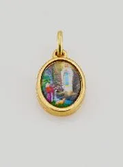 Medaille Onze-Lieve-Vrouw van Lourdes Goudkleur - 14 mm