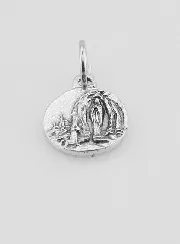 Medaille van Onze-Lieve-Vrouw van Lourdes Metaal Zilverkleur - 10mm