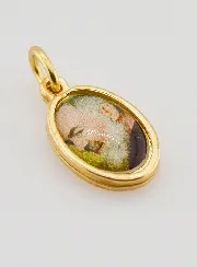 Medaille Heilige Pater Pio Goudkleurig - 14 mm