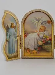 Drieluik Icoon Herinnering aan Doopsel - 13 cm