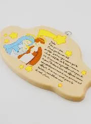 Houten Icoon met Gebed Onze Vader en de Heilige Familie - 17 cm