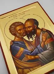 Byzantijnse Icoon Heilige Petrus en Paulus - 28 cm