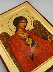 Byzantijnse Icoon Heilige Michaël Aarts Engel Rood - 30 cm