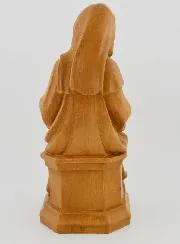 Beeld Maria met Jezus en Druiven - Hout Kleur - 18 cm