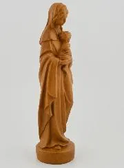 Beeld Maagd Maria met Kind Jezus - Renaissance - Kleur Hout - 16 cm