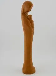 Beeld Maagd Maria met het Kindje Jezus - Hout Kleurig - 22 cm