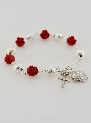 Religieuze Armband Heilige Theresia Rozen Kralen