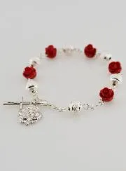 Religieuze Armband Heilige Theresia Rozen Kralen