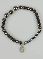 Armband Tientje Hematiet en Kristal Zwart