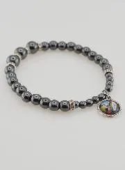 Armband Tientje Hematiet en Kristal Zwart