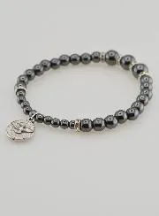 Armband Tientje Hematiet en Kristal Zwart