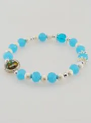 Armband Religieus Glaskralen Medaille Lourdes