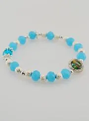 Armband Religieus Glaskralen Medaille Lourdes