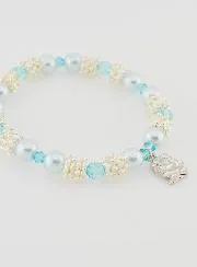 Religieuze Armband Lourdes Medaille - Blauwe Kralen